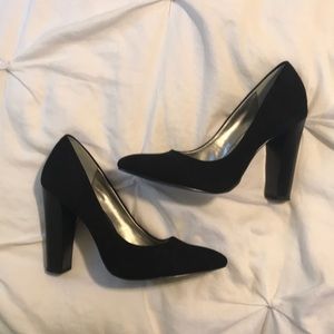 BCBG black suede heel
